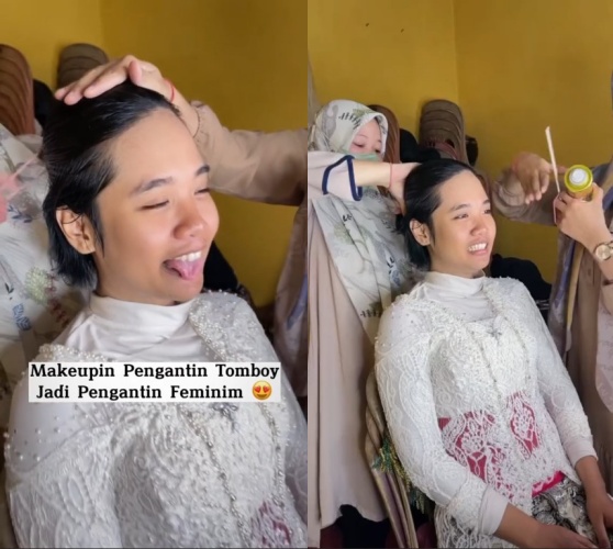 Dari tomboi jadi cantik feminin, wanita dirias MUA gaya pengantin Jawa ini hasilnya manglingi pol