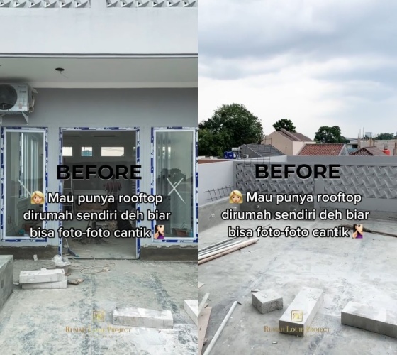 Potret perubahan rooftop dimakeover jadi ala kafe, setiap sudutnya estetik cocok untuk foto