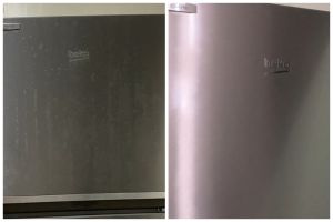 Cara bersihkan pintu kulkas kusam jadi kinclong lagi, simpel pakai 2 bahan dapur