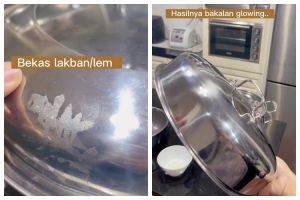 Tanpa minyak kayu putih, ini trik hilangkan bekas stiker di panci kukusan cuma pakai 2 bahan dapur