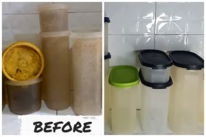 Cara bersihkan toples dan botol tupperware yang kusam, kinclong seperti baru dengan 3 bahan dapur