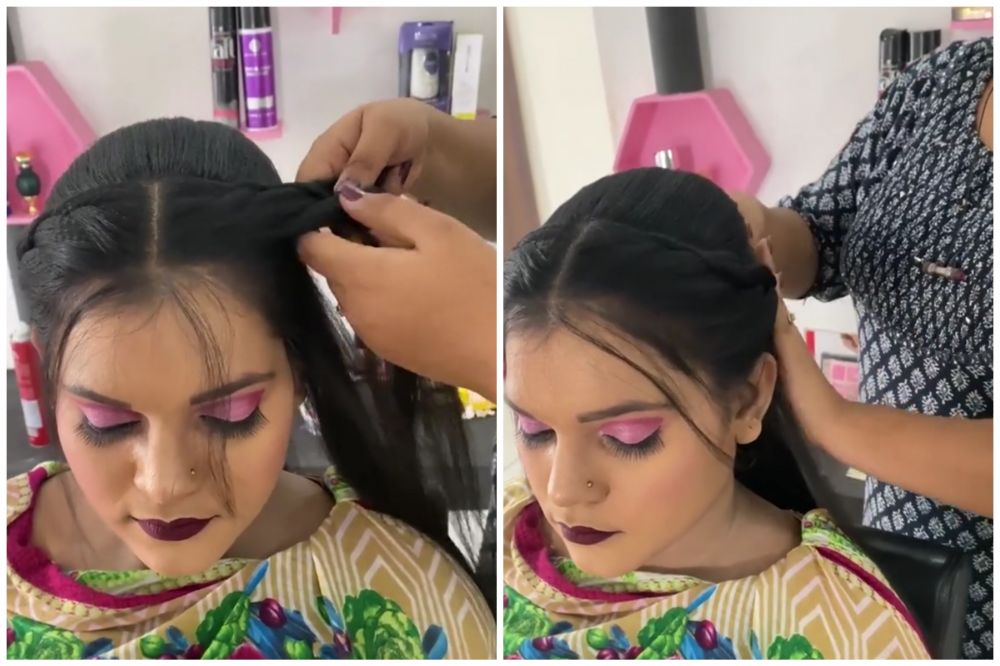 Before-after wanita kulit sawo matang dimakeup ala India, hasilnya bikin lupa wajah aslinya