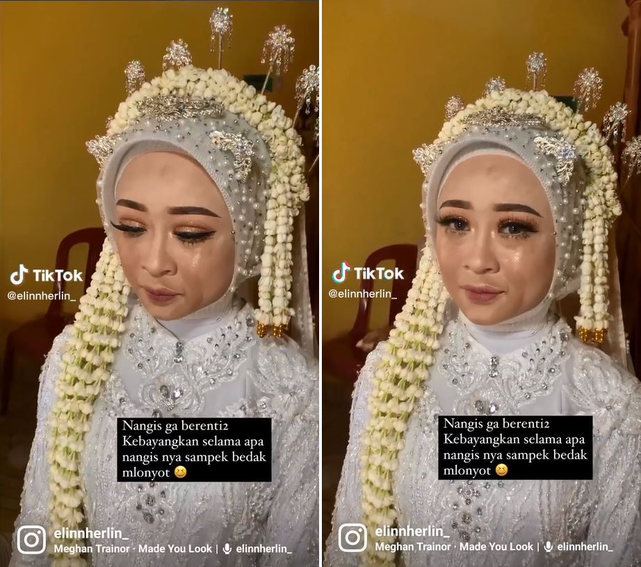 Makeup luntur gara-gara banjir air mata, hasil retouch MUA ini patut diacungi jempol