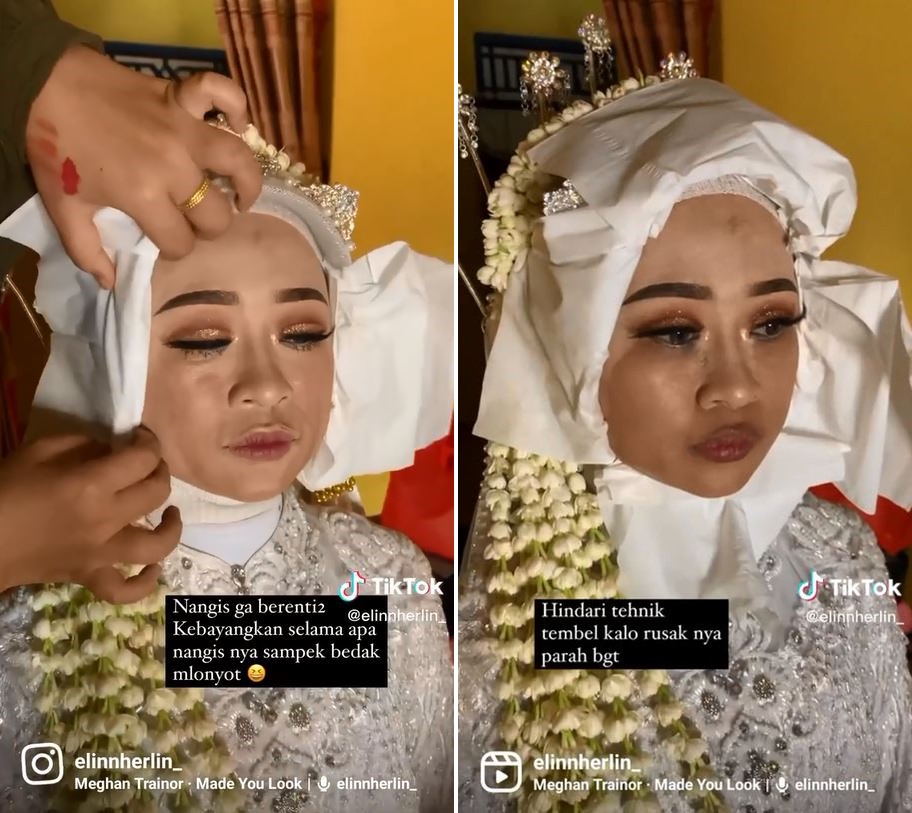 Makeup luntur gara-gara banjir air mata, hasil retouch MUA ini patut diacungi jempol