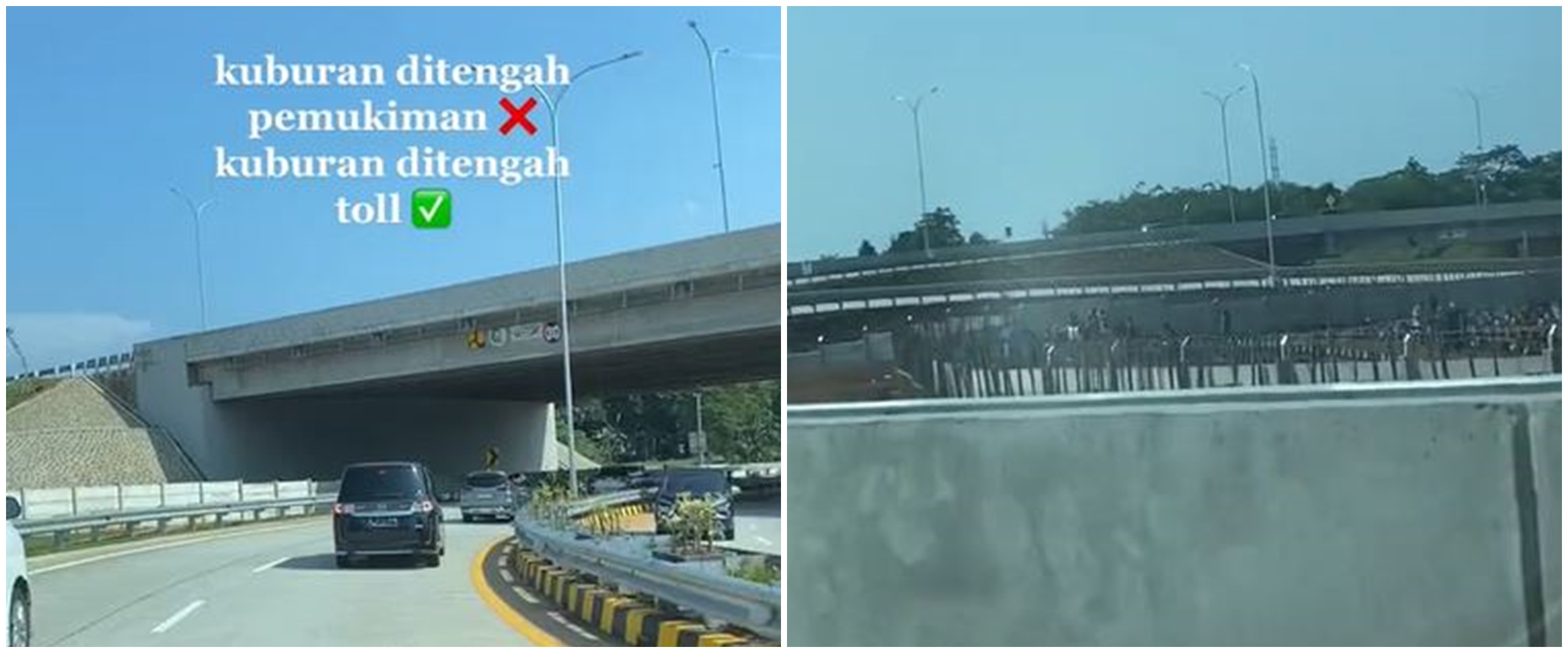 Heboh potret pemakaman di tengah tol nagrak Cibubur, penampakannya bikin warganet nggak sadar