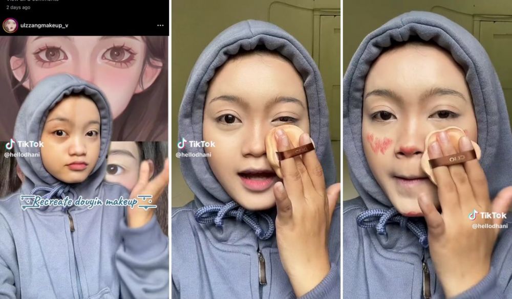 Potret wanita rias wajahnya seperti karakter di komik, skill makeup-nya bikin warganet gigit jari
