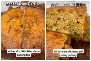 Tanpa tepung terigu atau nasi, ini trik bikin telur dadar Padang agar lebih tebal, enak, dan tak amis