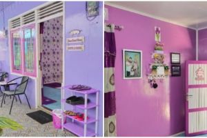 Tak perlu mewah asalkan nyaman, 11 potret rumah panggung serba ungu ini dalamnya estetik pol