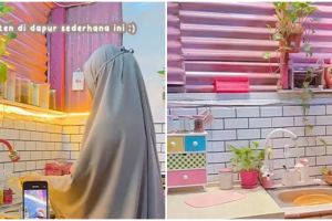 Dapur serba pink berdinding seng ini dimakeover jadi estetik, ini 9 potretnya bikin semangat masak