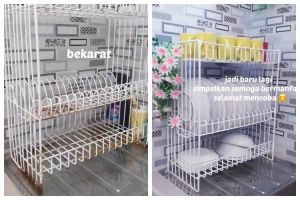 Bukan pakai pasta gigi, ini cara praktis hilangkan karat di rak piring