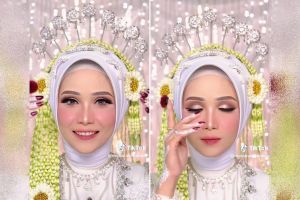 Potret wanita dimakeup jadi pengantin Jawa, wajah sebelum dirias mirip Nagita Slavina