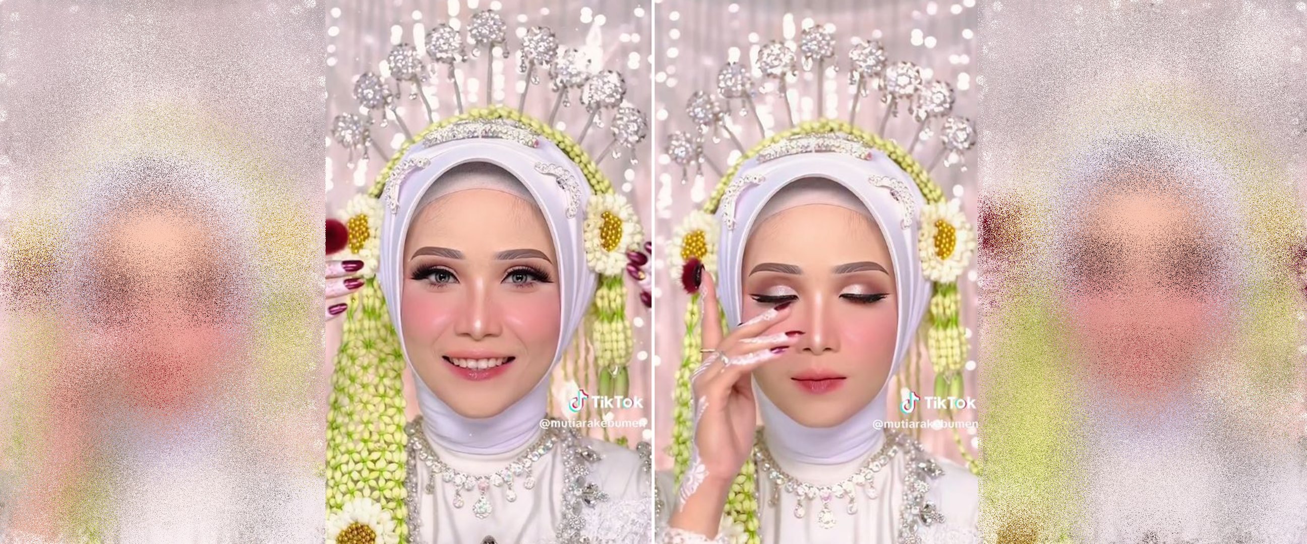Potret wanita dimakeup jadi pengantin Jawa, wajah sebelum dirias mirip Nagita Slavina