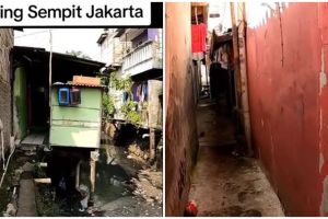 Viral gang sempit di Jakarta lebarnya cuma sebahu, penampakannya bikin nggak habis pikir