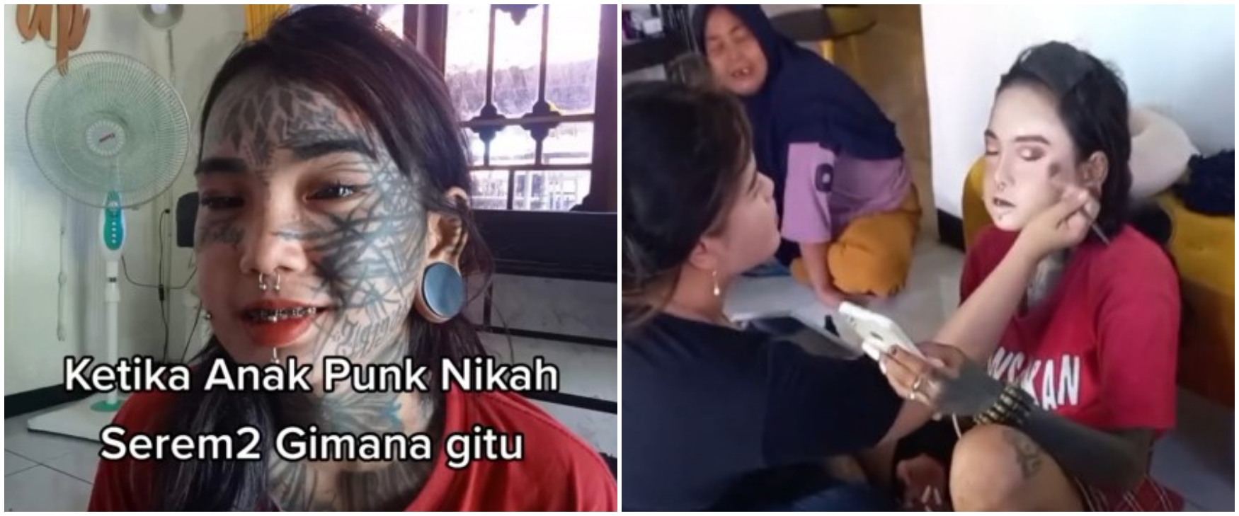 Tato di wajah auto hilang berkat makeup, potret anak punk dandan jadi manten Sunda ini bikin bengong