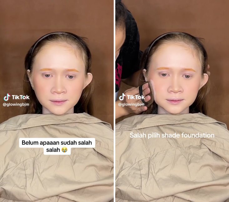 Potret wanita penderita albino dimakeup untuk prewedding, alisnya bikin gagal fokus