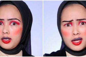 Muka cemong seperti badut, transformasi wanita makeup jadi seperti Barbie ini kelewat imut