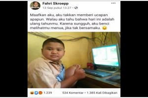 13 Potret kocak status lucu Fahri Skroepp di Facebook ini kata-katanya bikin jomblo merana