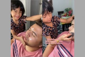 Kecil-kecil cabai rawit, bocah makeup muka ayahnya ini hasil riasannya tak terduga