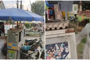 Bukannya seram malah lucu, aksi wanita jualan pakai kostum kuntilanak ini kreatif pol