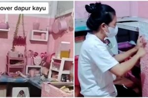 Dapur kayu jadul ini direnovasi jadi cantik serba pink, 7 potret transformasinya bikin antusias masak