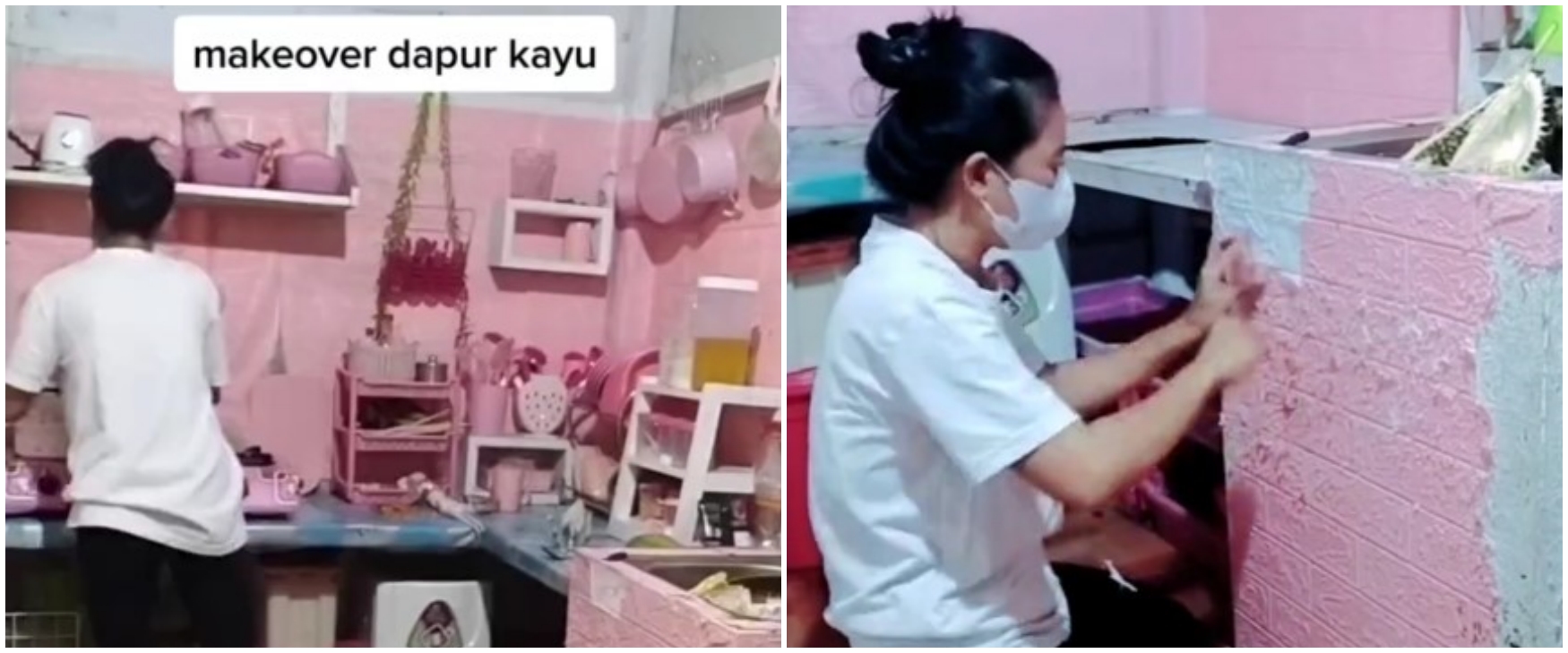Dapur kayu jadul ini direnovasi jadi cantik serba pink, 7 potret transformasinya bikin antusias masak