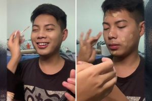 Terlalu pasrah, transformasi cowok di-makeup-in pacarnya ini hasilnya kok malah kayak kembaran