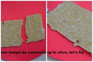 Trik menyambung tempe yang patah karena irisannya terlalu tipis, praktis dan antigagal