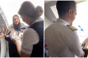 Momen haru pertemuan tak terduga ibu dan anak di pesawat saat berangkat haji ini bikin terenyuh