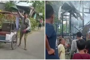 Pilunya tukang becak ini, orang tua baru meninggal kini rumahnya pun terbakar