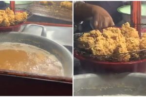Pedagang ini pakai alat unik saat tiriskan ayam krispinya, kreatifnya kebangetan