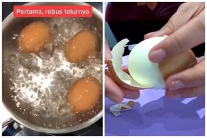 Tanpa direndam air dingin, ini trik mengupas telur rebus agar hasilnya lebih mulus pakai 1 alat