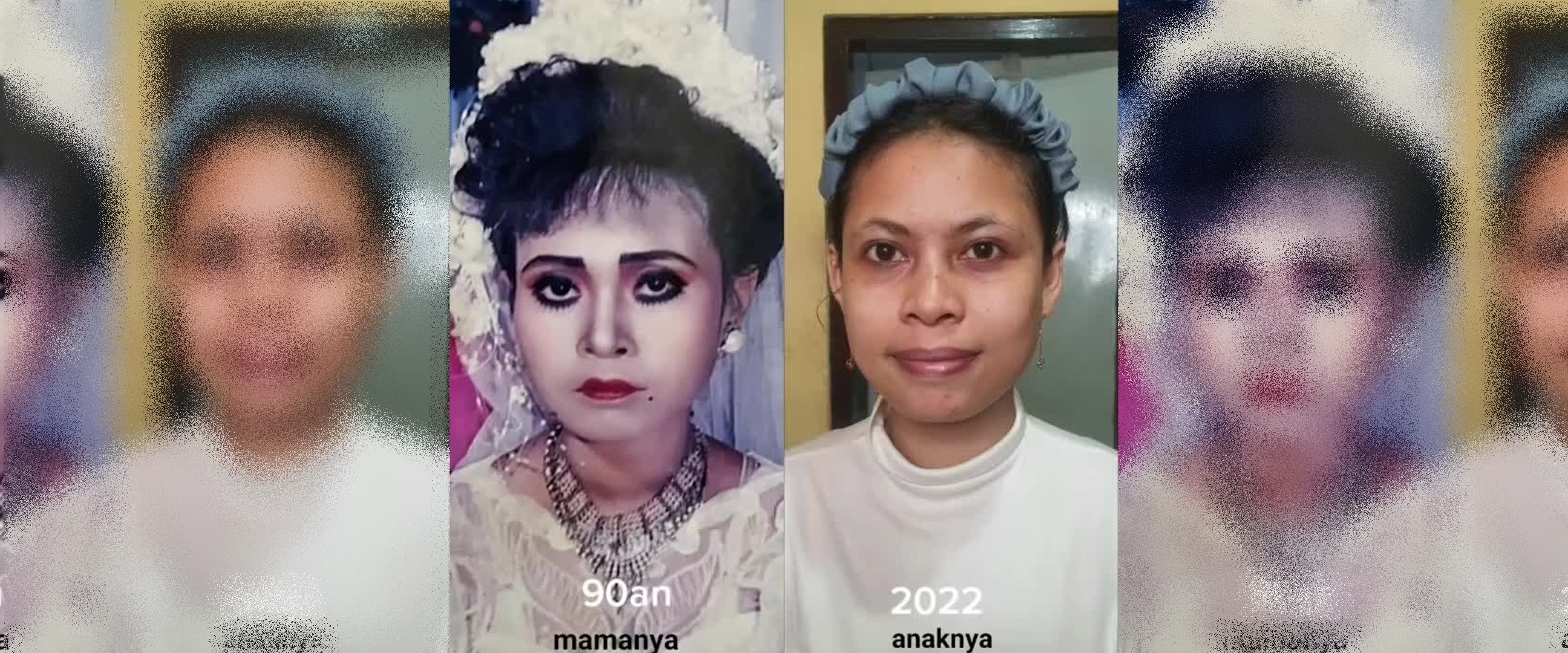 Potret ibu dan anak dimakeup MUA yang sama ini bak langit dan bumi, buktikan beda zaman beda hasil
