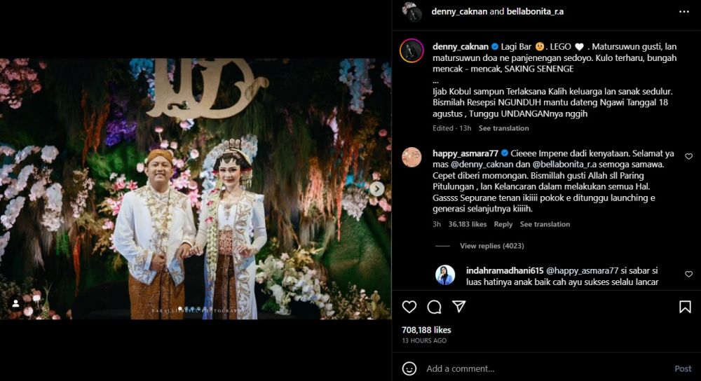 Happy Asmara ikut bahagia atas pernikahan Denny Caknan, ketegaran sang biduan bikin fans salut