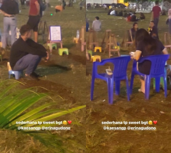 Habiskan malam minggu dengan cara sederhana, ini momen manis Kaesang dan Erina pacaran di alun-alun