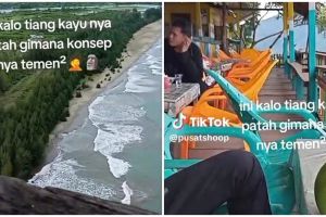 Nongkrong berasa uji nyali, potret warung di pinggir jurang ini bikin pengunjung auto deg-degan