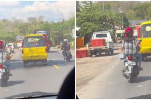 Cuma cewek yang bisa, trik duduk di atas motor yang nyeneleh ini bikin kaki anti kepanasan
