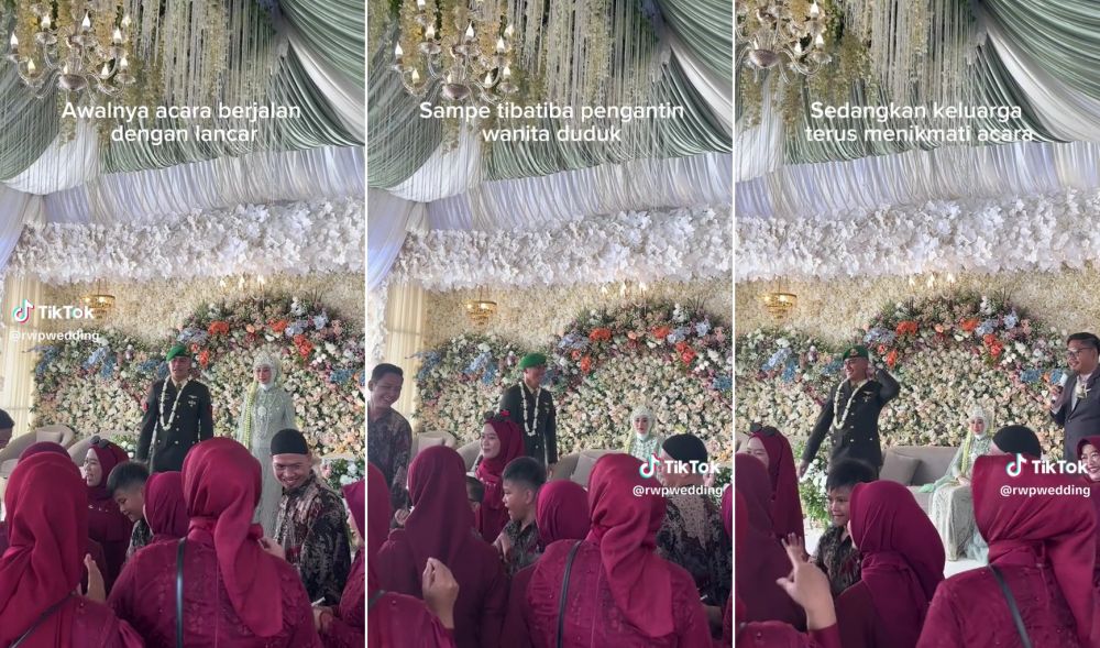Pengantin pingsan di pelaminan ini bikin huru-hara tamu undangan dan suami, warganet ikut kena prank