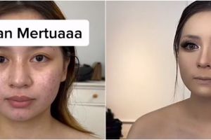 Makeup dipilihin mertua, hasil riasan wanita berjerawat ini bening abis bak model profesional