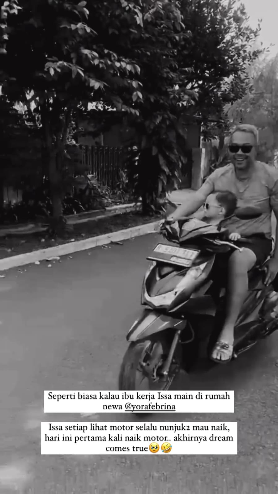 Bahagianya Nikita Willy saat keinginan Issa anaknya naik motor matic terkabul, sebut mimpi jadi nyata