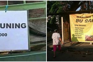 11 Tulisan di warung ini bikin melongo dan gentar, ada yang berani beli di sini?