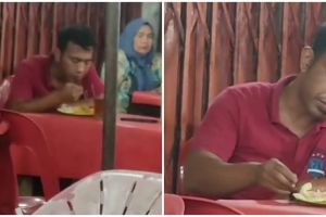 Sulap kunci motor jadi sendok, aksi pria saat makan nasi goreng ini bikin nggak habis pikir