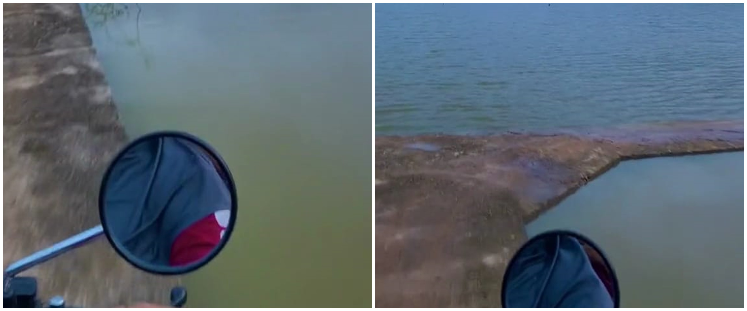 Aksi wanita kendarai motor di lintasan jalur air ini bikin deg-degan, skill berkendaranya boleh juga