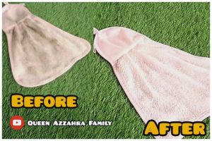 Tak usah dikucek, ini cara sulap handuk dapur kotor kecokelatan jadi cemerlang lagi cuma pakai 3 bahan