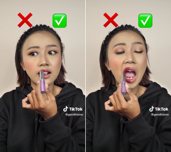 Bak langit dan bumi, wanita ini tunjukkan beda makeup medok vs natural pada satu wajah