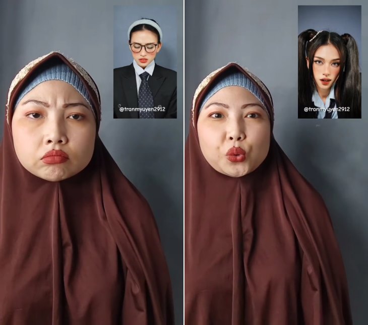 Begini kalau emak dandan ikut tren makeup American Yearbook, hasilnya jadi 10 tahun lebih muda