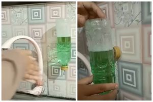 Cara kreatif bikin dispenser sabun cuci tangan dari botol bekas, hasilnya bikin takjub