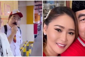 7 Momen ulang tahun Adam Suseno suami Inul Daratista ke-63, bentuk kuenya bikin ngakak