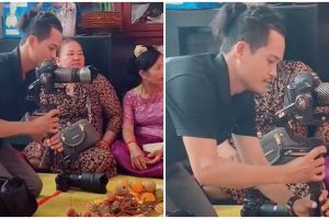 Momen kocak trik fotografer ambil buah ini bikin nyengir, reaksi ibu di sampingnya bombastic side eye