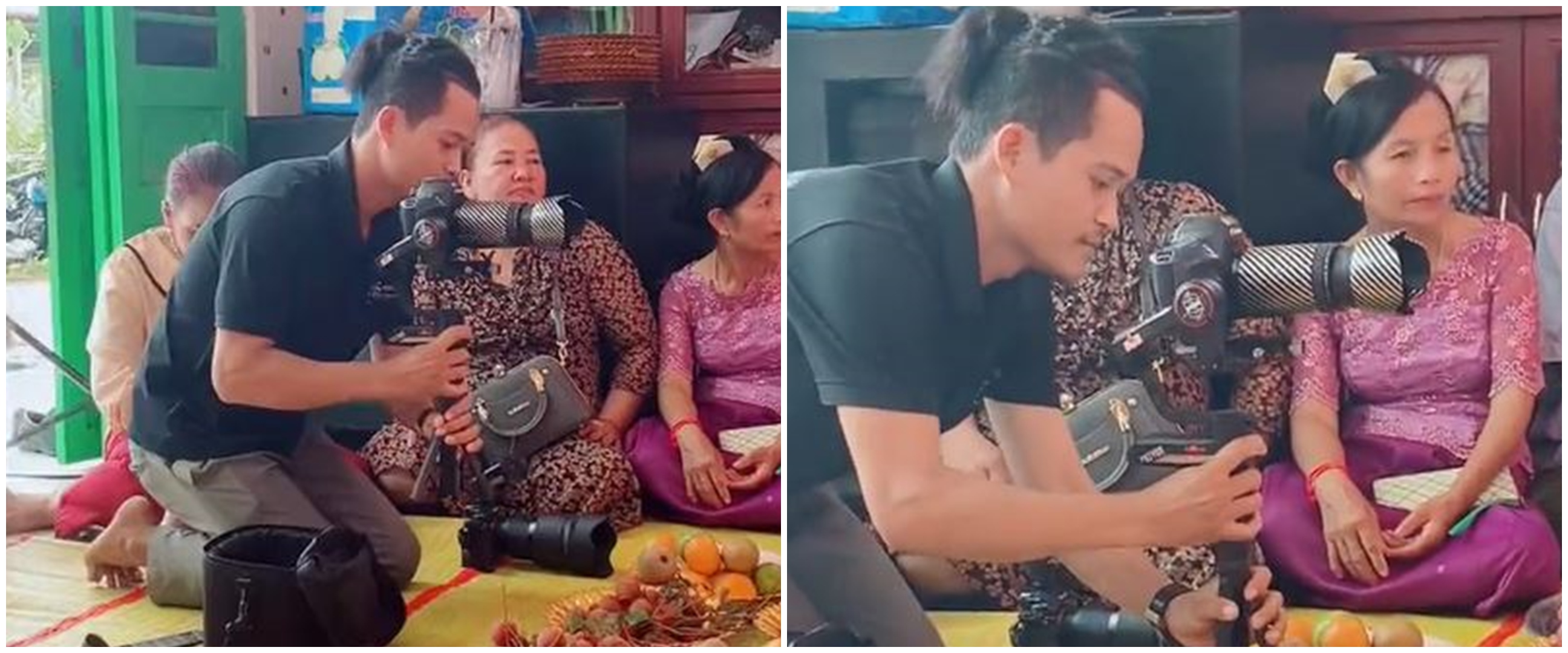 Momen kocak trik fotografer ambil buah ini bikin nyengir, reaksi ibu di sampingnya bombastic side eye