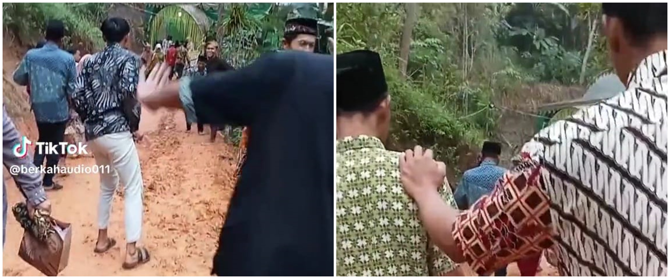 Penampakan lokasi menuju acara kondangan ini serasa tantangan di Ninja Warrior, bikin tamu ketar-ketir